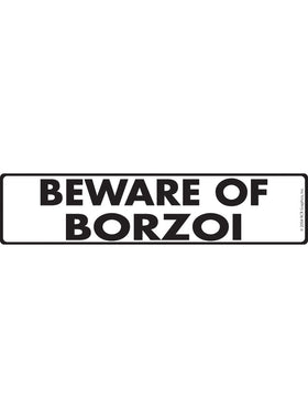 Beware of Borzoi Sign or Sticker (12" x 3")