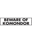 Beware Of Komondor Sign or Sticker (12" x 3")-1