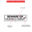 Beware Of Norwich Terrier Sign or Sticker (12" x 3")-2
