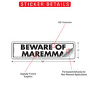 Beware Of Maremma Sign or Sticker (12" x 3")-2