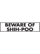 Beware Of Shih-Poo Sign or Sticker (12" x 3")-1