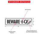 Beware Of Cat Sign or Sticker (12" x 3")-2