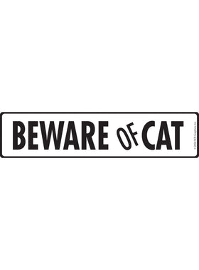 Beware of Cat Sign or Sticker (12" x 3")
