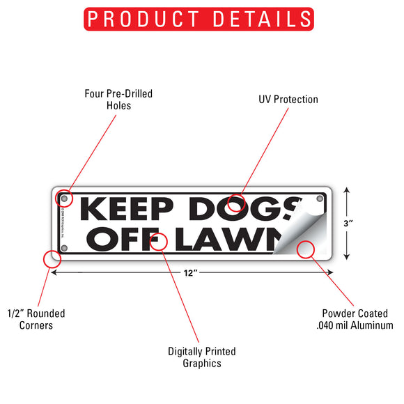 Keep Dogs Off Lawn Sign or Sticker (12" x 3")