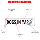 Caution! Dogs In Yard Sign or Sticker (12" x 3")-3