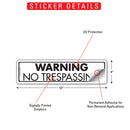 Warning - No Trespassing Sign or Sticker (12" x 3")-2