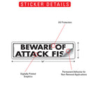 Beware Of Attack Fish Sign or Sticker (12" x 3")-2