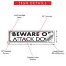 Beware Of Attack Dog Sign or Sticker (12" x 3")-3