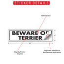 Beware Of Terrier Sign or Sticker (12" x 3")-2