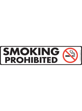 Smoking Prohibited Sign or Sticker (12" x 3")