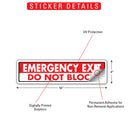 Emergency Exit - Do Not Block Sign or Sticker (12" x 3")-2