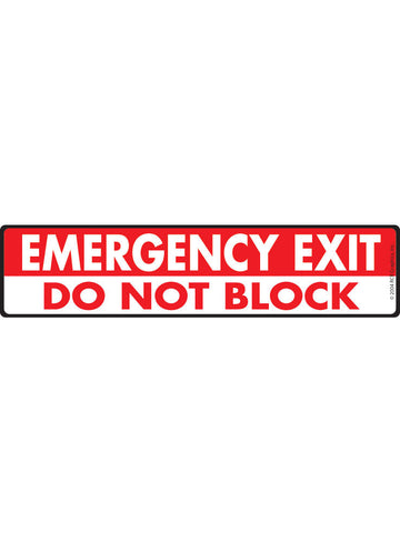 Emergency Exit - Block Sign or Sticker (12" x 3")