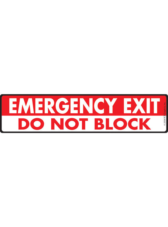 Emergency Exit - Block Sign or Sticker (12" x 3")