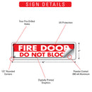 Fire Door - Do Not Block Sign or Sticker (12" x 3")-3