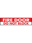 Fire Door - Do Not Block Sign or Sticker (12" x 3")-1