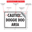 Caution! Doggie Doo Area Sign (12" x 9")-2