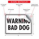 Warning Bad Dog Sign (12" x 9")-2