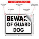 Beware Of Guard Dog Sign (12" x 9")-2