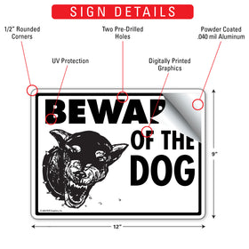 Beware Of The Dog - Doberman Sign (12" x 9") - 0
