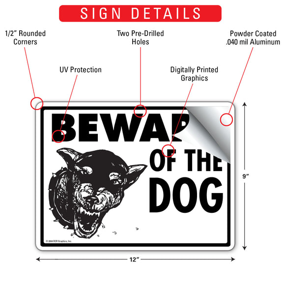 Beware Of The Dog - Doberman Sign (12" x 9")