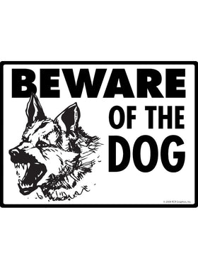 Beware of German Shepherd Dog Sign Exterior Aluminum Sign