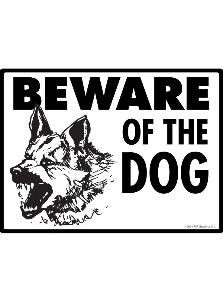Beware of German Shepherd Dog Sign Exterior Aluminum Sign