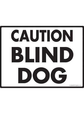 Caution Blind Dog Exterior Aluminum Handicap Sign