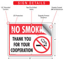 No Smoking - Thank You For Your Cooperation Sign (12" x 9")-2