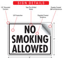 No Smoking Allowed Sign (12" x 9")-2
