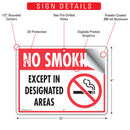 No Smoking - Except In Designated Areas Sign (12" x 9")-2