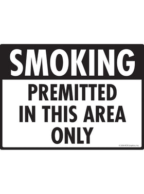 Smoking Permitted in This Area Only Sign