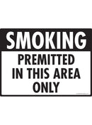 Smoking Permitted in This Area Only Sign