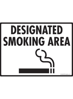 Designated Smoking Area with Symbol Sign