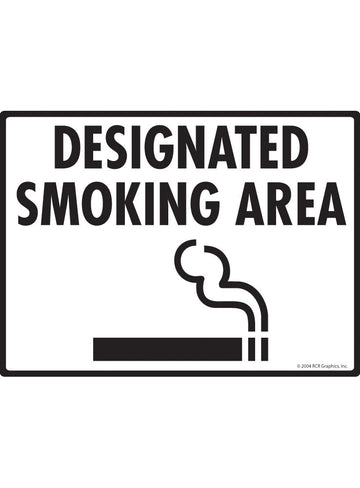 Designated Smoking Area with Symbol Sign