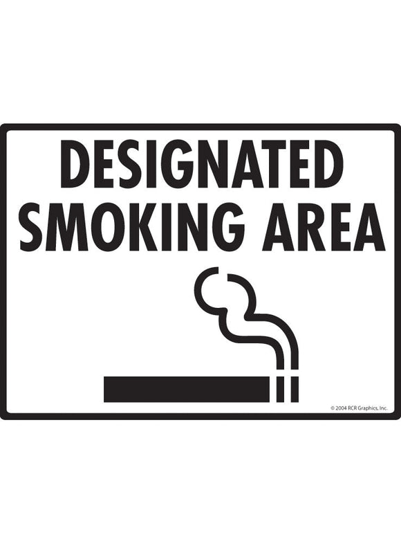 Designated Smoking Area with Symbol Sign