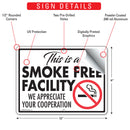 This Is A Smoke Free Facility Sign (12" x 9")-2