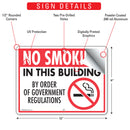 No Smoking In This Building - By Order Sign (12" x 9")-2