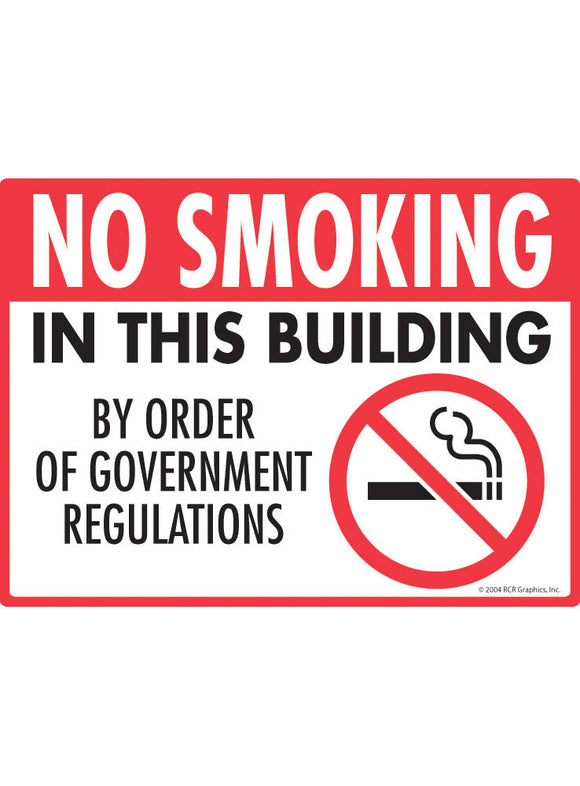 No Smoking in This Building Sign