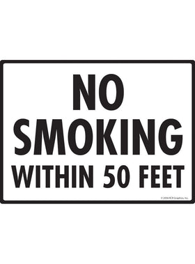 No Smoking within 50 Feet Sign