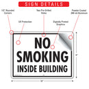 No Smoking Inside Building Sign (12" x 9")-2