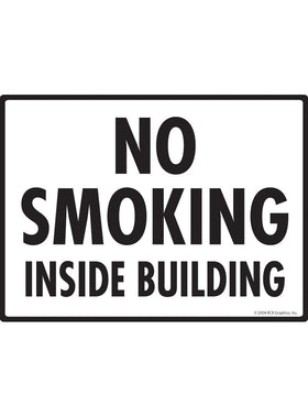 No Smoking inside Building Sign