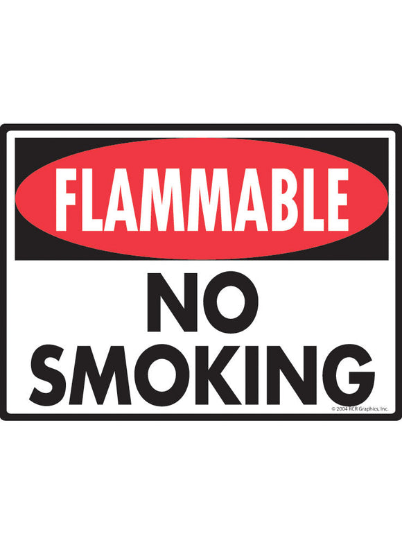 Flammable No Smoking Sign