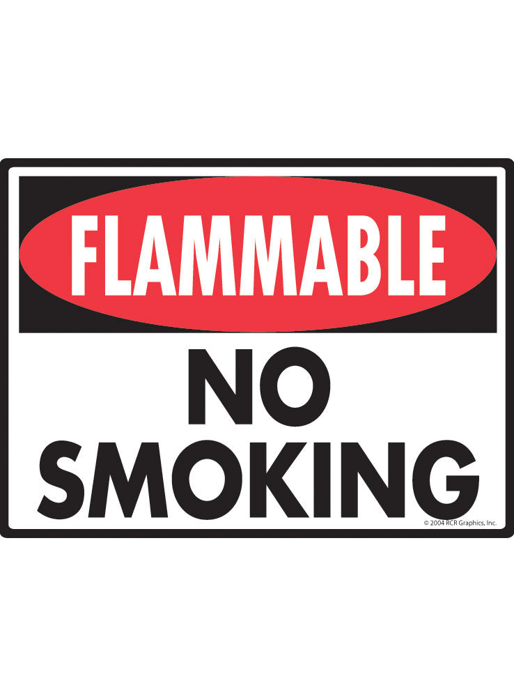 Flammable No Smoking Sign