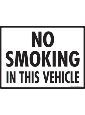 No Smoking in This Vehicle Sign