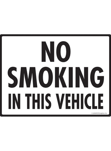 No Smoking in This Vehicle Sign