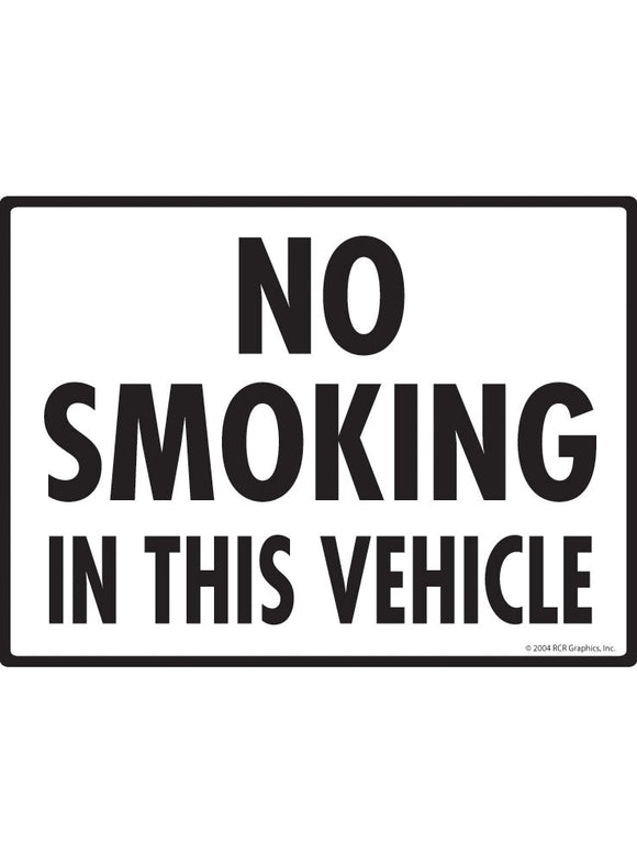 No Smoking in This Vehicle Sign