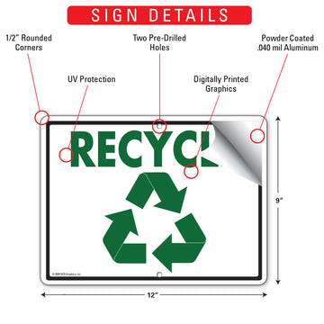 Recycle with Symbol Sign (12" x 9") - 0