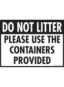 Do Not Litter Sign