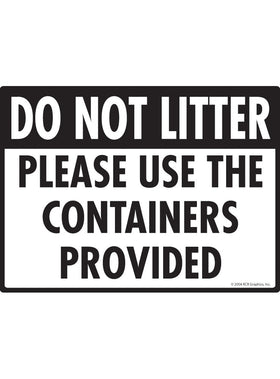 Do Not Litter Sign