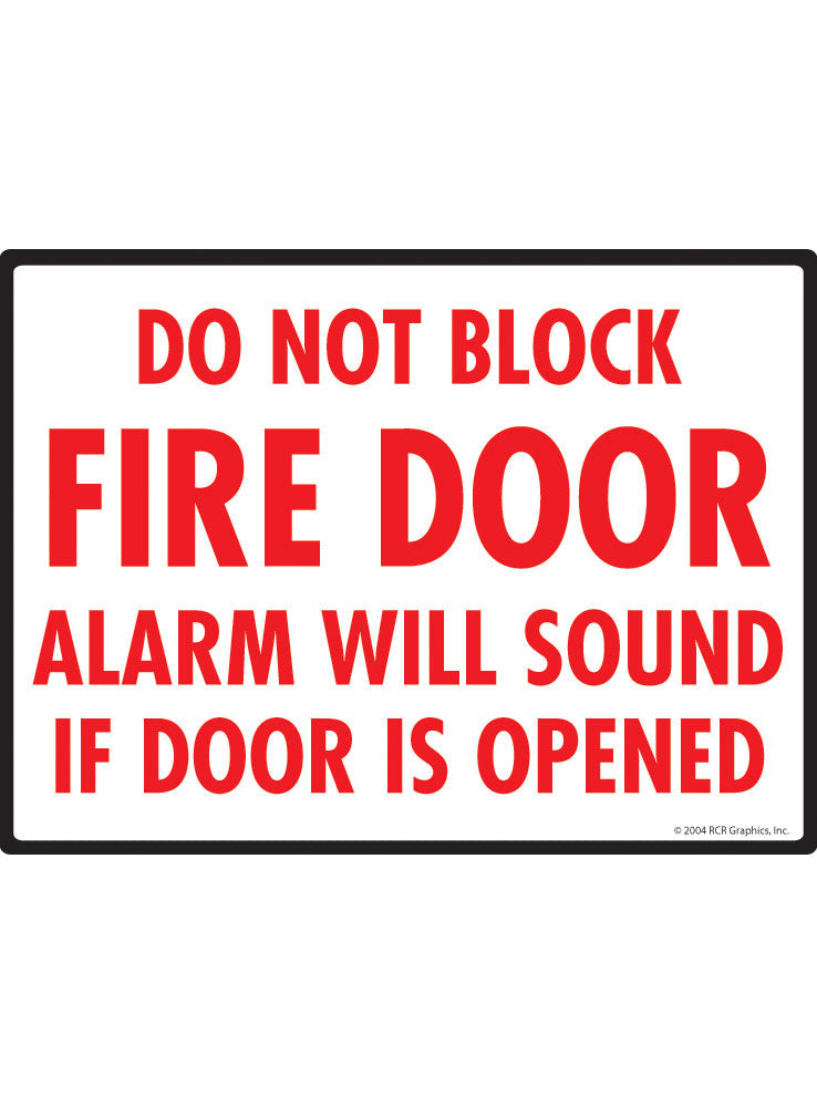 Do Not Block Fire Door Sign